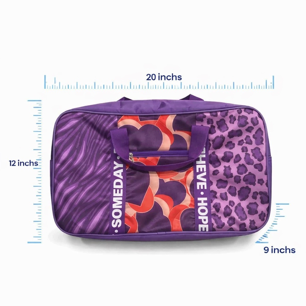 RARE OG FAN Memorabilia Justin Bieber Someday Purple Duffel Bag Weekender Travel - Picture 2 of 10